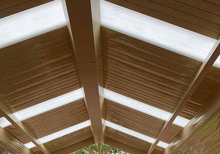 Patio open gable sunset translucent panels