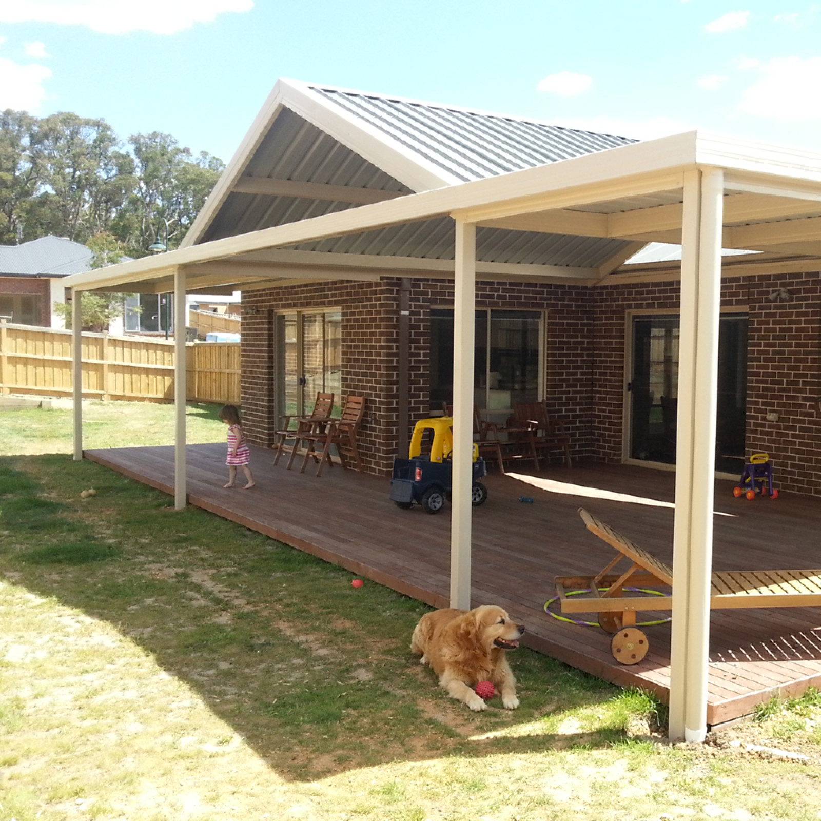 Patio with combination roof